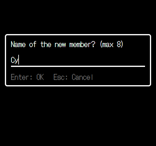 Name of the new member with Cy typed