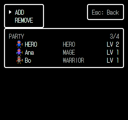 Party list with HERO, Ana and Bo