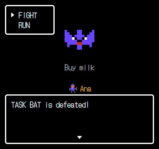 TASK BAT is defeated message